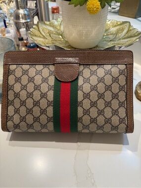 Gucci | Bags | Gucci Vintage Sherry Line Gg Logo Pattern Leather